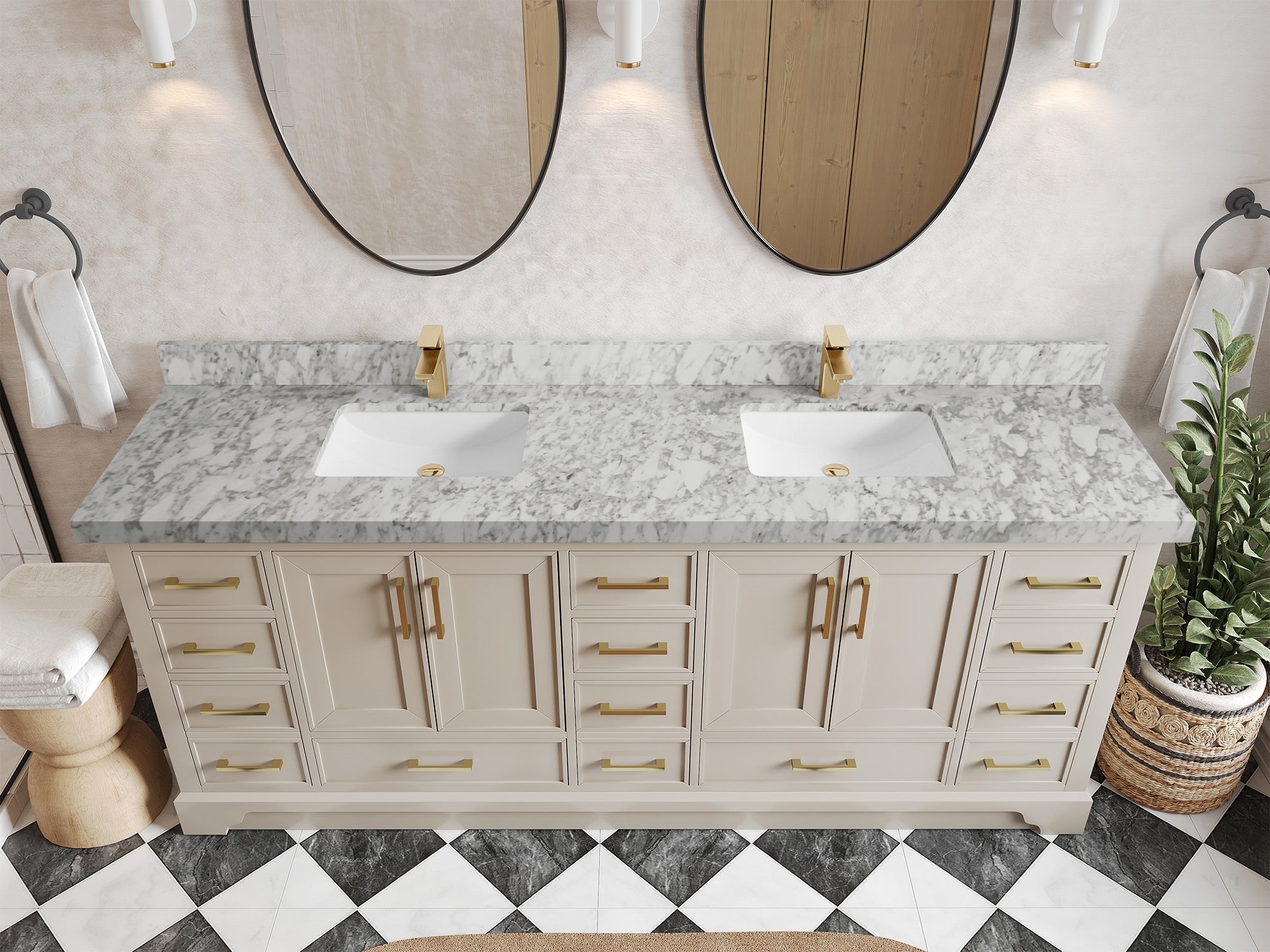 Charlotte 84 in. W x 22 in. D Double Sink Bathroom Vanity - Willow Bath and Vanity