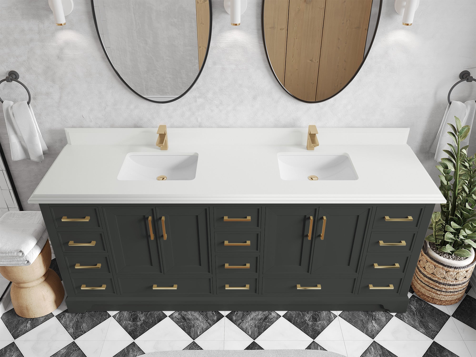 Charlotte 84 in. W x 22 in. D Double Sink Bathroom Vanity - Willow Bath and Vanity