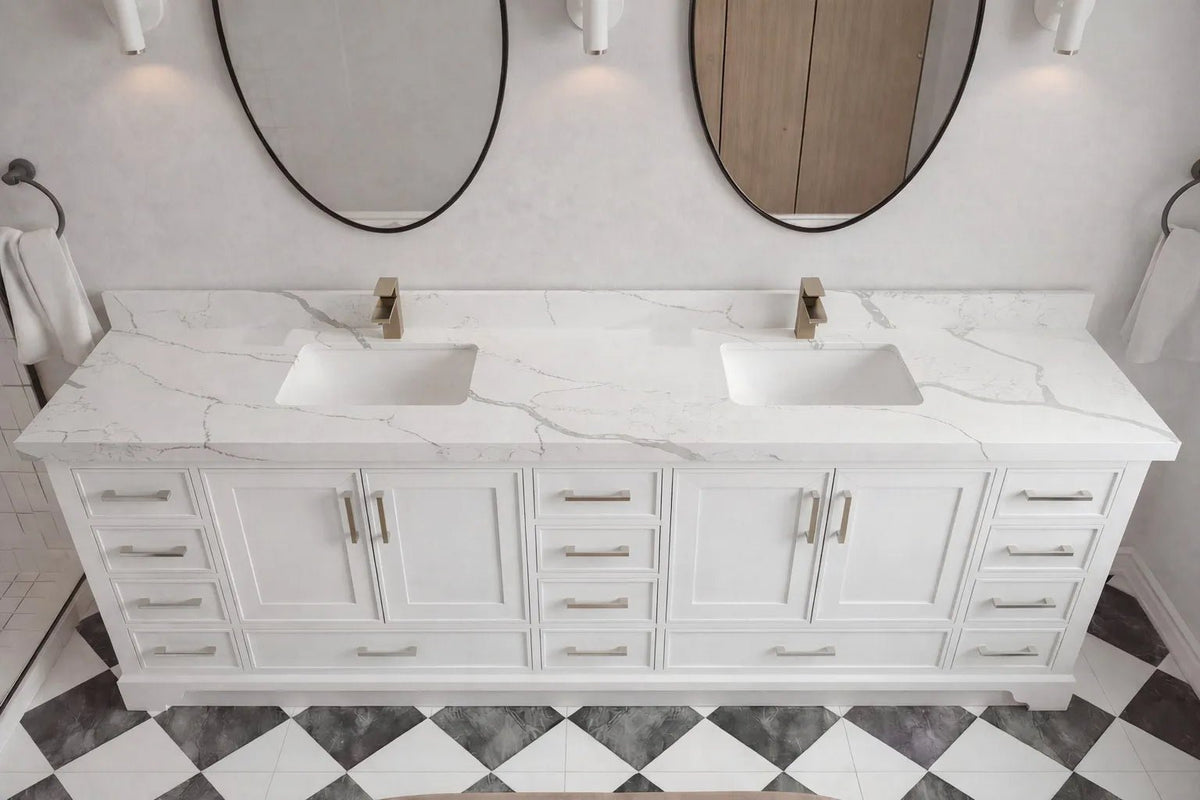Charlotte 96 in W x 22 in D Free Standing Double Sink Bathroom Vanity - Willow Bath and Vanity