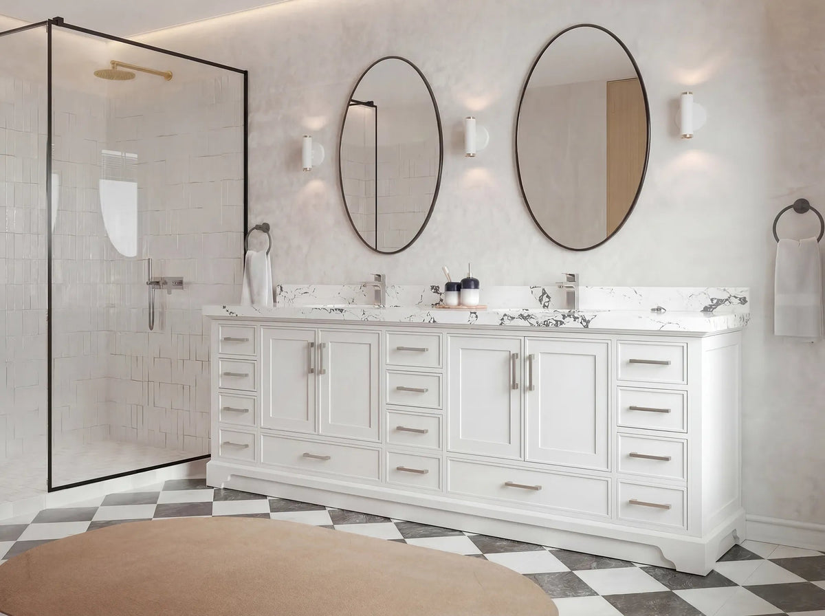 Charlotte 96 in W x 22 in D Free Standing Double Sink Bathroom Vanity - Willow Bath and Vanity