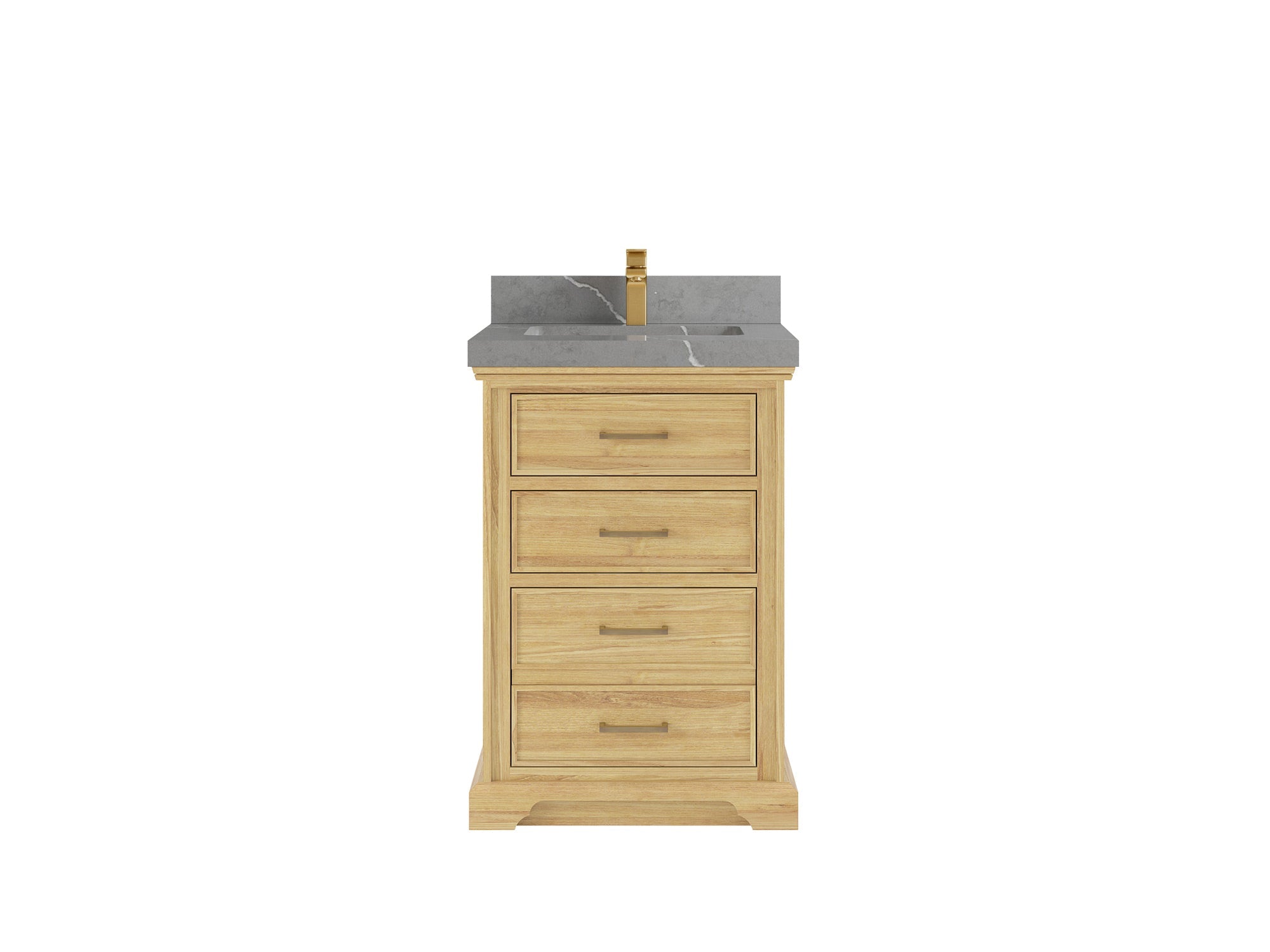 Charlotte Teak Wood 24 in. W x 22 in. D Single Sink Bathroom Teak Wood Vanity - Willow Bath and Vanity