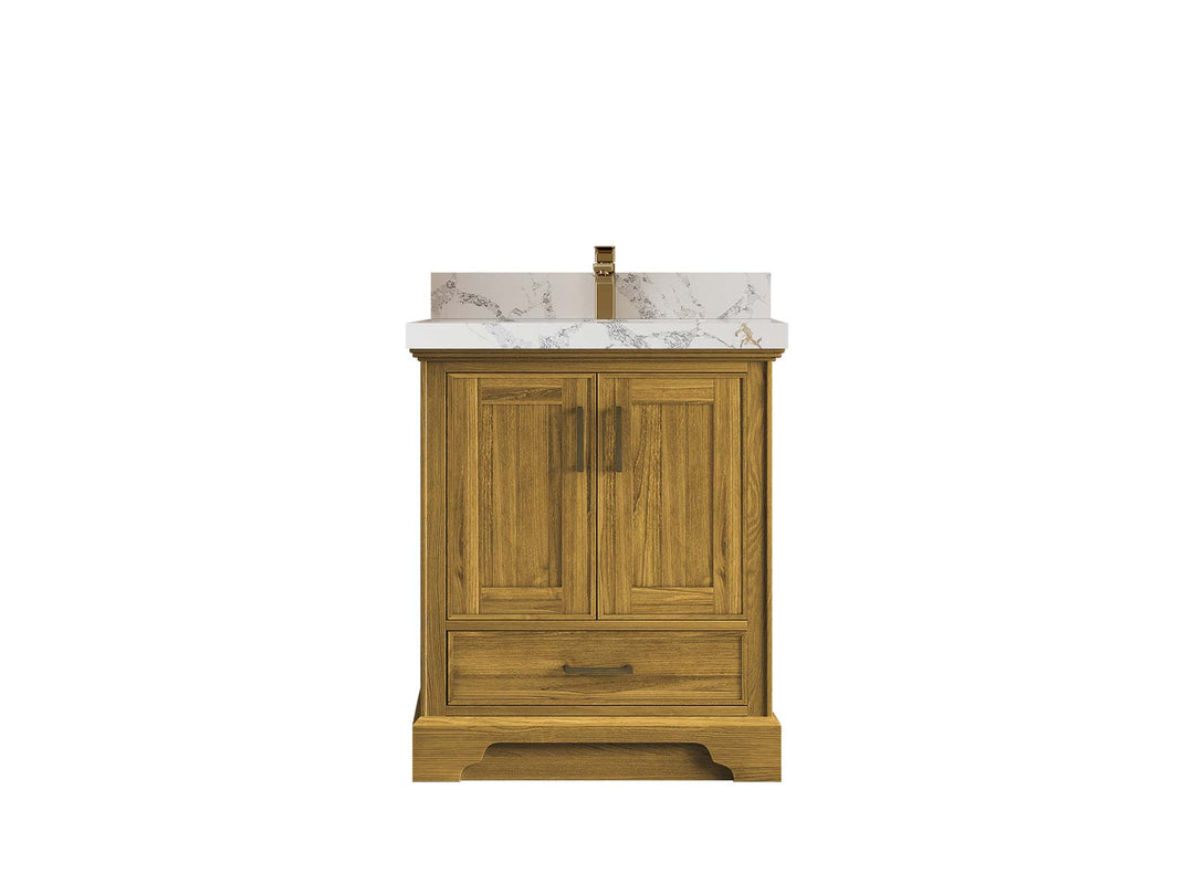 Charlotte Slim Shaker Bathroom Vanity – White Oak, Teak Wood, Painted with Quartz & Marble or Taj Mahal Quarzite - photo 21