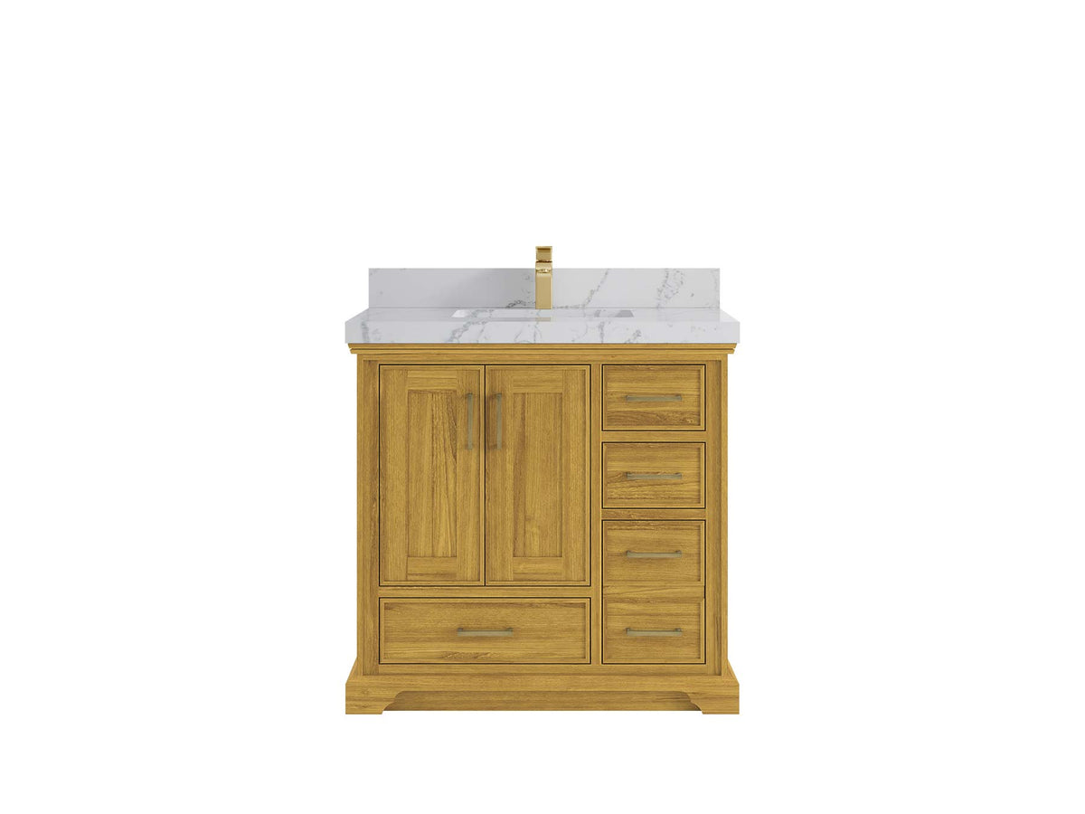Charlotte White Oak 36 in. W x 22 in. D Center Sink Bathroom Vanity - Willow Bath and Vanity
