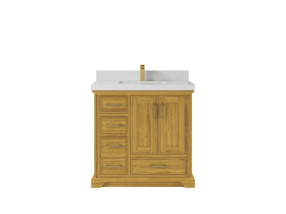 Charlotte White Oak 36 in. W x 22 in. D Center Sink Bathroom Vanity - Willow Bath and Vanity