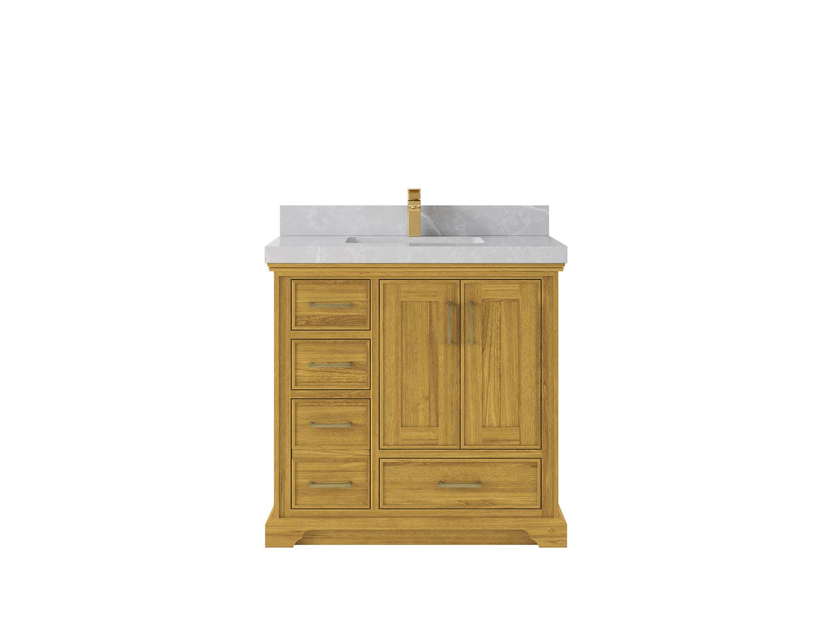 Charlotte White Oak 36 in. W x 22 in. D Center Sink Bathroom Vanity - Willow Bath and Vanity