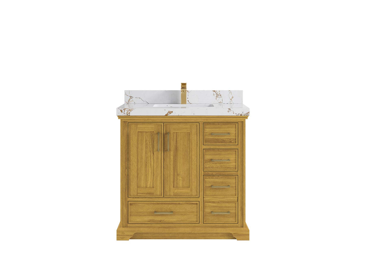 Charlotte White Oak 36 in. W x 22 in. D Center Sink Bathroom Vanity - Willow Bath and Vanity