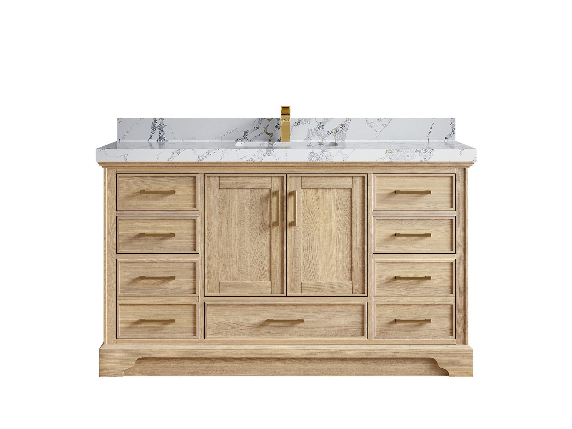 Charlotte White Oak 60 in. W x 22 in. D Single Sink Bathroom Vanity - Willow Bath and Vanity