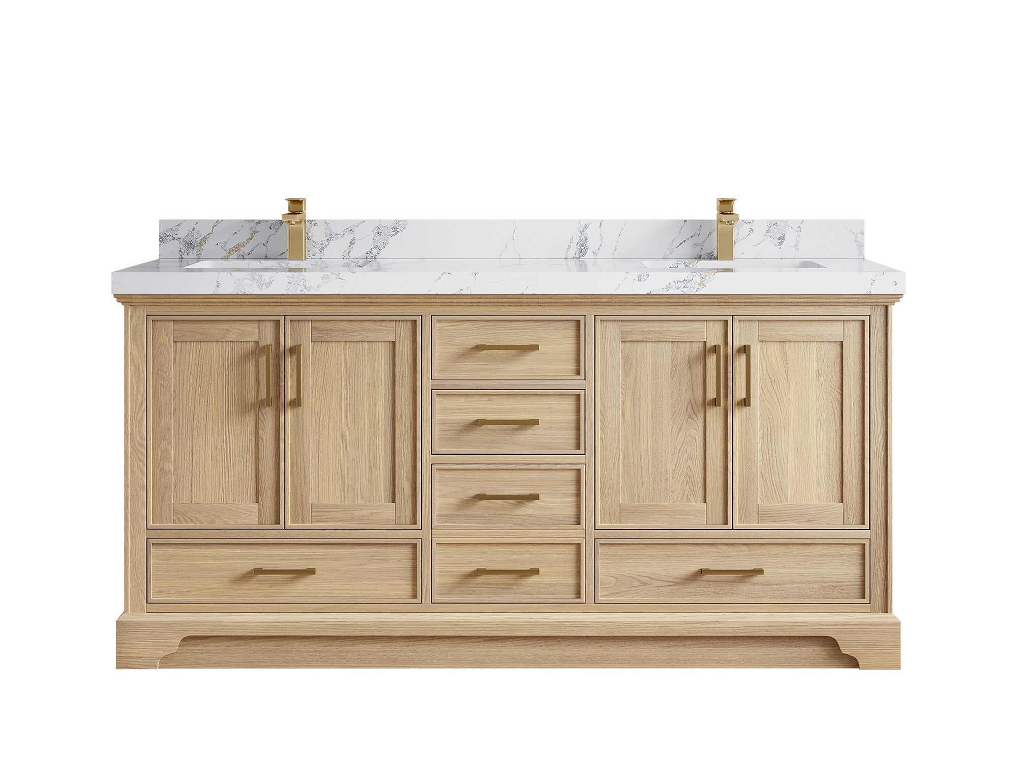 Charlotte White Oak 72 in. W x 22 in. D Double Sink Bathroom Vanity - Willow Bath and Vanity