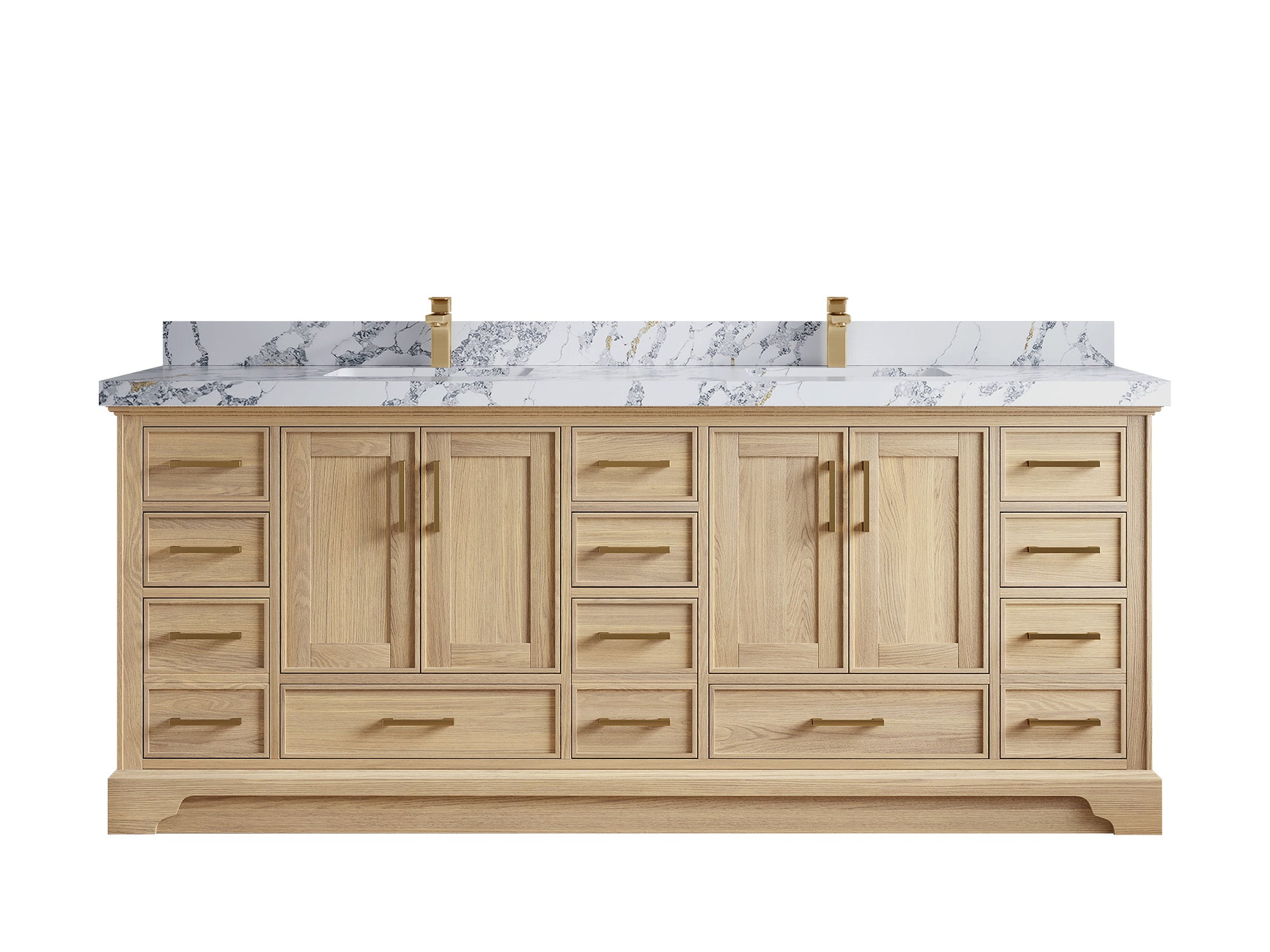 Charlotte White Oak 84 in. W x 22 in. D Double Sink Bathroom Vanity - Willow Bath and Vanity