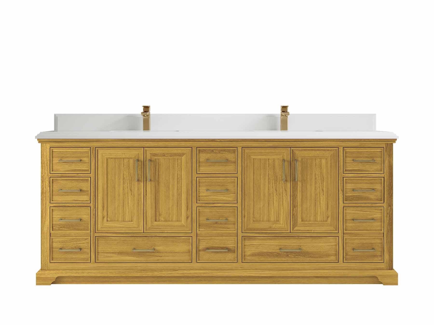 Charlotte White Oak 84 in. W x 22 in. D Double Sink Bathroom Vanity - Willow Bath and Vanity
