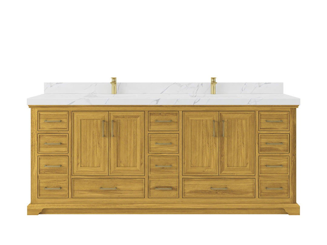 Charlotte Slim Shaker Bathroom Vanity – White Oak, Teak Wood, Painted with Quartz & Marble or Taj Mahal Quarzite - photo 22