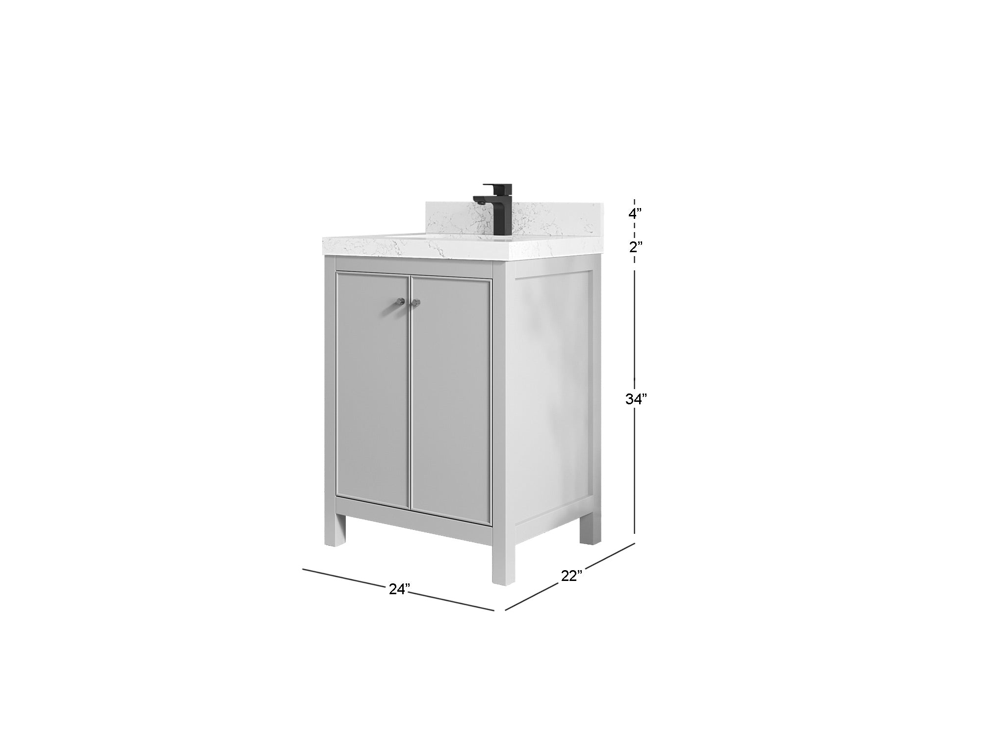 Chicago 24-inch bathroom vanity dimensions diagram