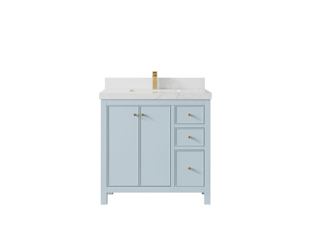 Chicago 36 in. W x 22 in. D Center Sink Bathroom Vanity - Willow Bath and Vanity