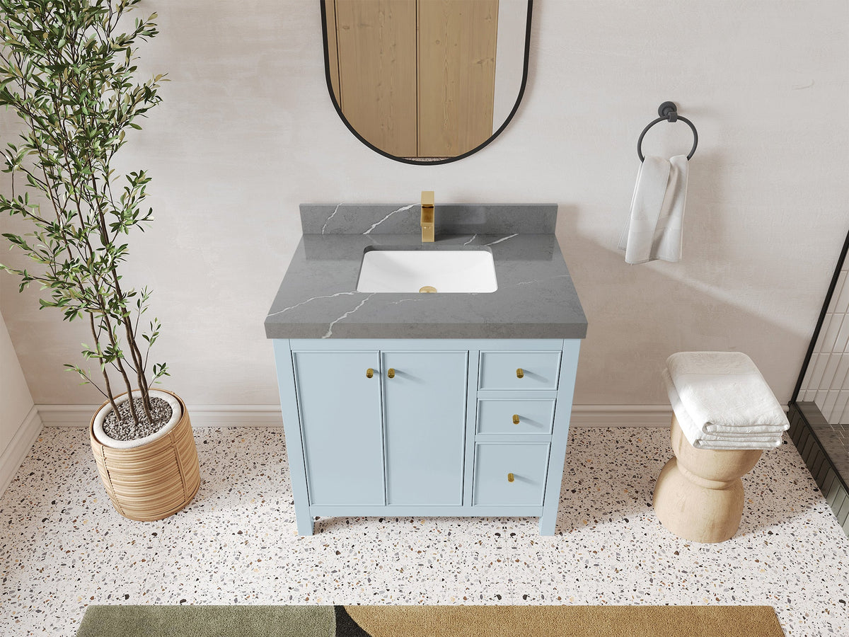 Chicago 36 in. W x 22 in. D Center Sink Bathroom Vanity - Willow Bath and Vanity