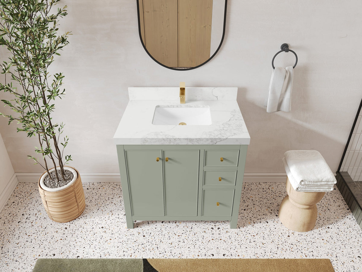 Chicago 36 in. W x 22 in. D Center Sink Bathroom Vanity - Willow Bath and Vanity