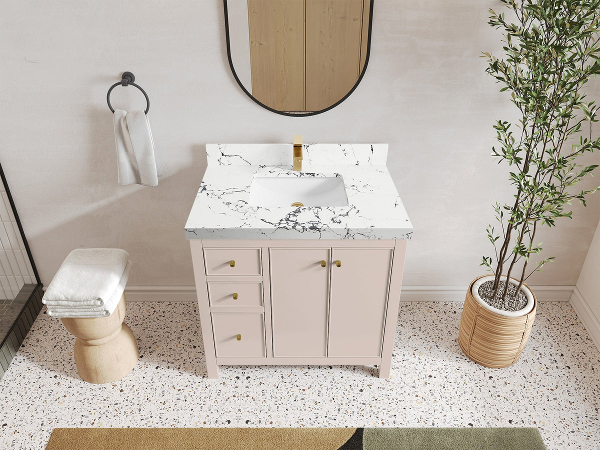 Chicago 36 in. W x 22 in. D Center Sink Bathroom Vanity - Willow Bath and Vanity