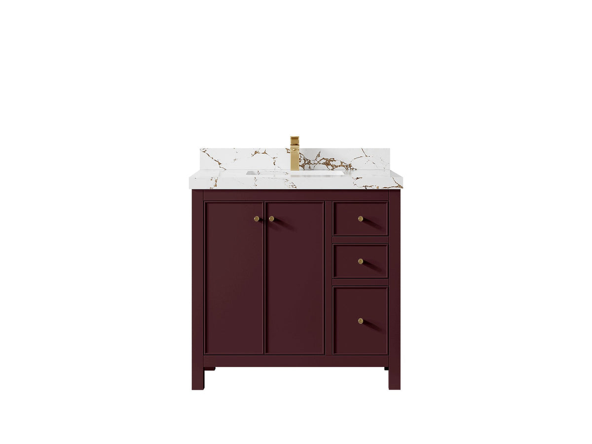Chicago 36 in. W x 22 in. D Center Sink Bathroom Vanity - Willow Bath and Vanity