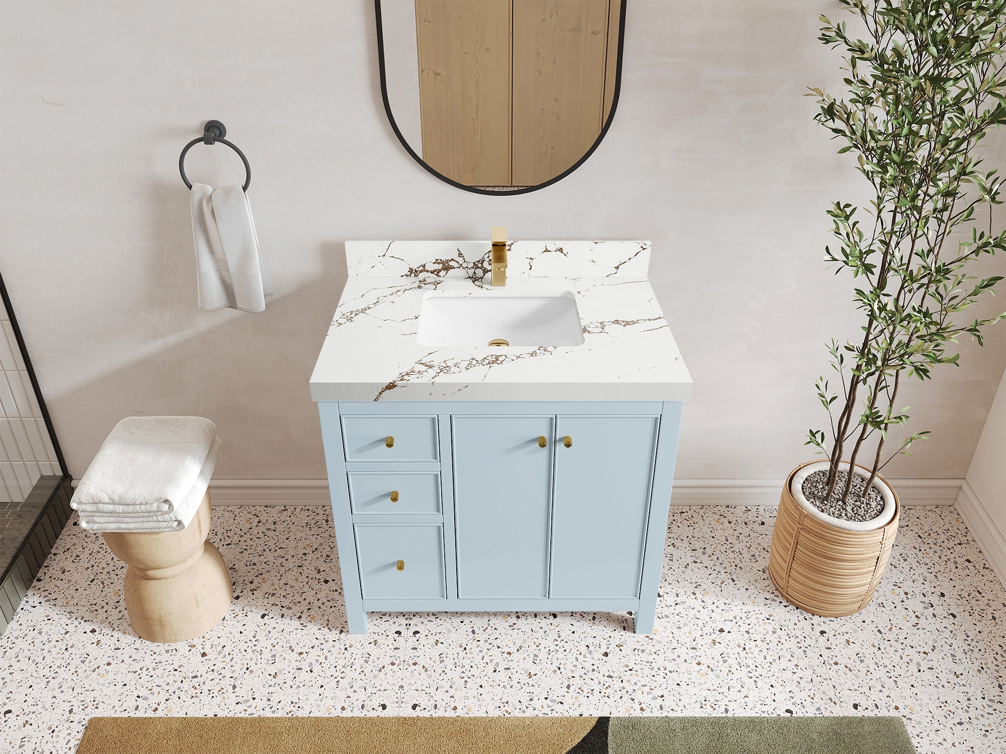 Chicago 36 in. W x 22 in. D Center Sink Bathroom Vanity - Willow Bath and Vanity