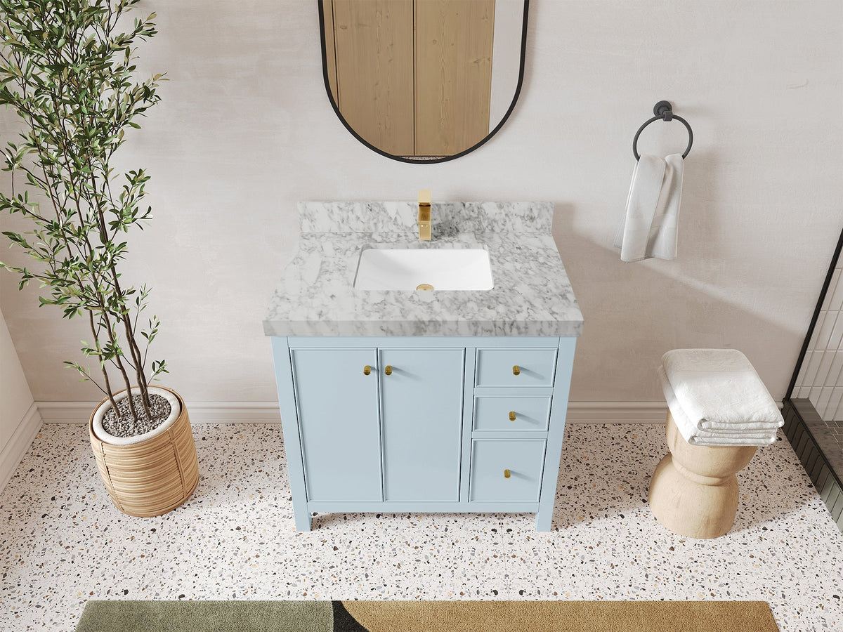 Chicago 36 in. W x 22 in. D Center Sink Bathroom Vanity - Willow Bath and Vanity