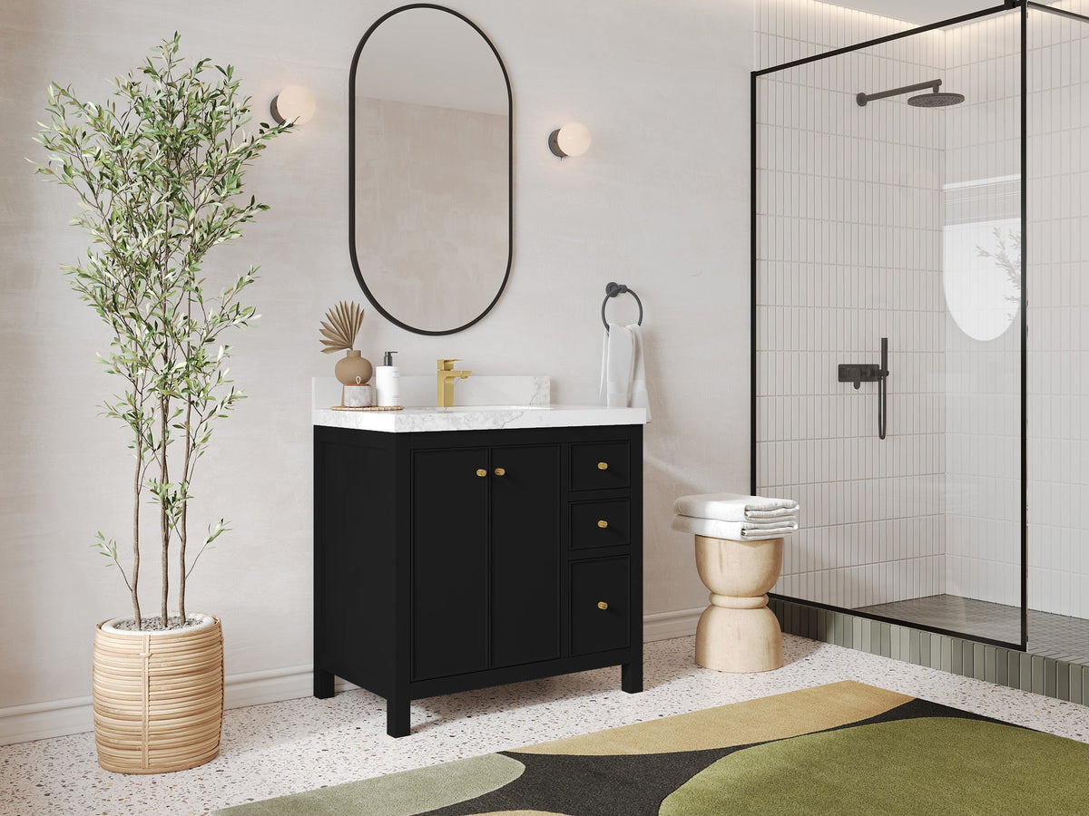 Chicago 36 in. W x 22 in. D Center Sink Bathroom Vanity - Willow Bath and Vanity