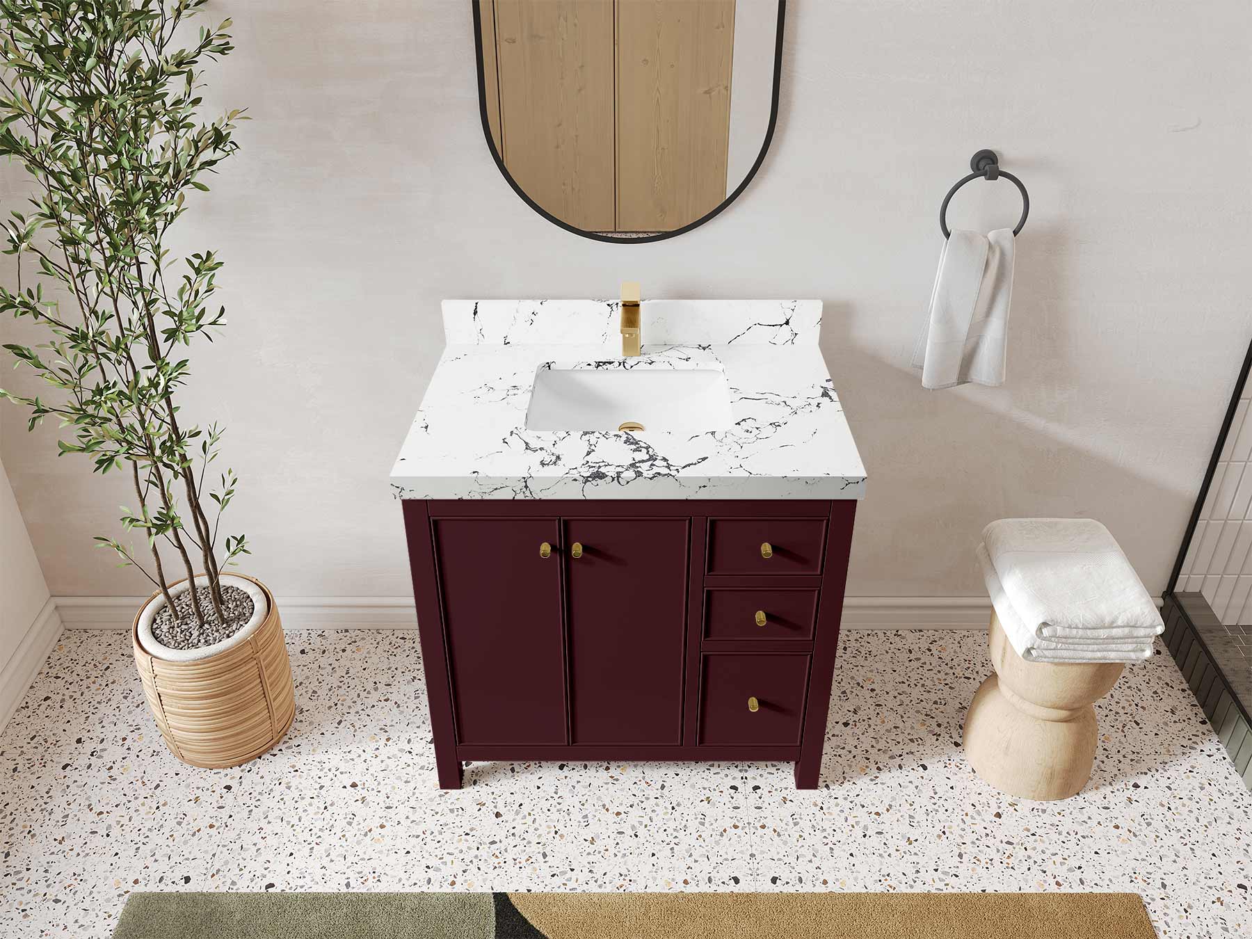 Chicago 36 in. W x 22 in. D Center Sink Bathroom Vanity - Willow Bath and Vanity