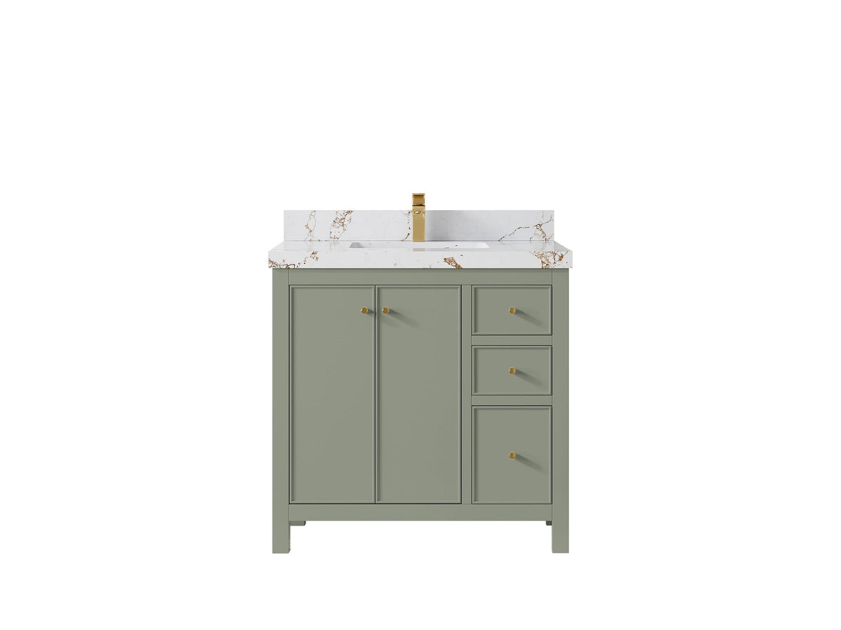 Chicago 36 in. W x 22 in. D Center Sink Bathroom Vanity - Willow Bath and Vanity