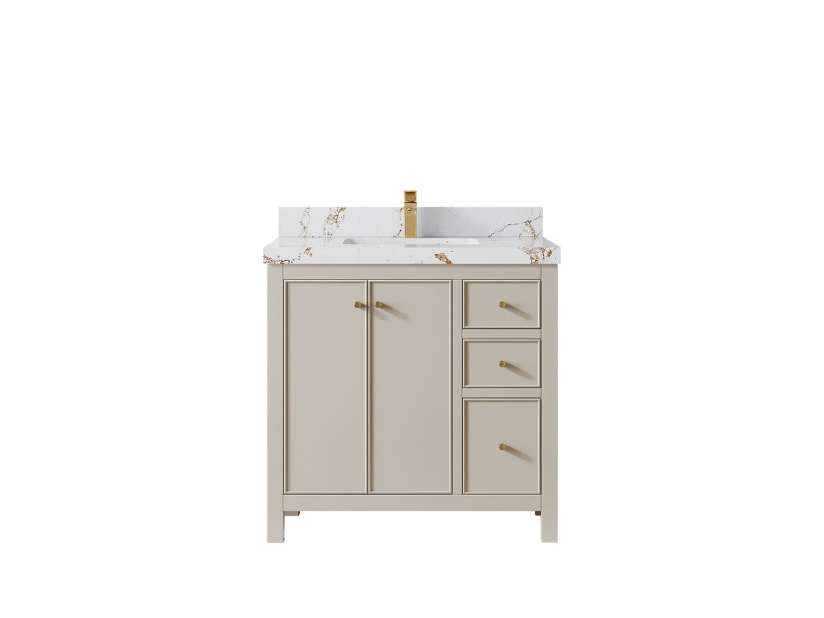 Chicago 36 in. W x 22 in. D Center Sink Bathroom Vanity - Willow Bath and Vanity