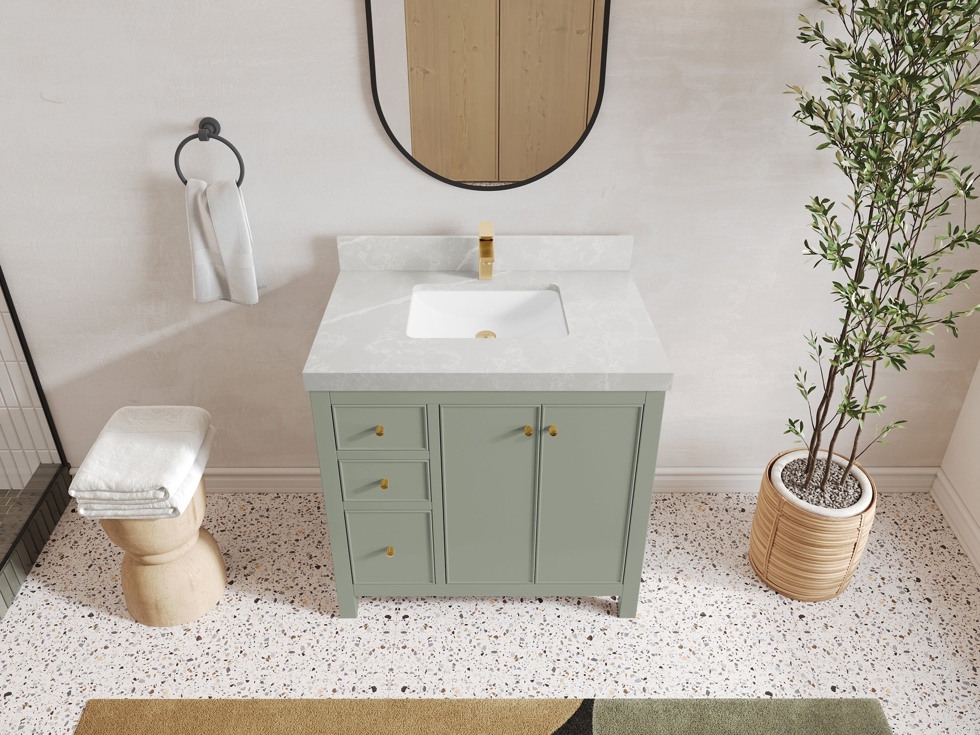Chicago 36 in. W x 22 in. D Center Sink Bathroom Vanity - Willow Bath and Vanity
