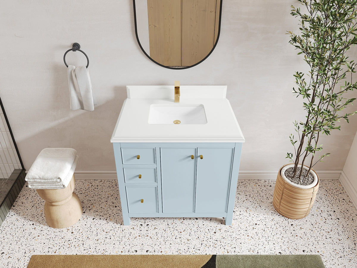 Chicago 36 in. W x 22 in. D Center Sink Bathroom Vanity - Willow Bath and Vanity