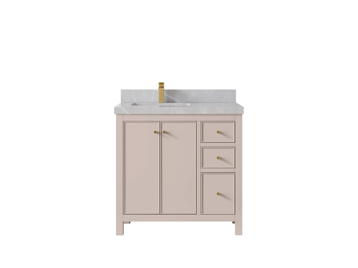Chicago 36 in. W x 22 in. D Left Offset Sink Bathroom Vanity - Willow Bath and Vanity
