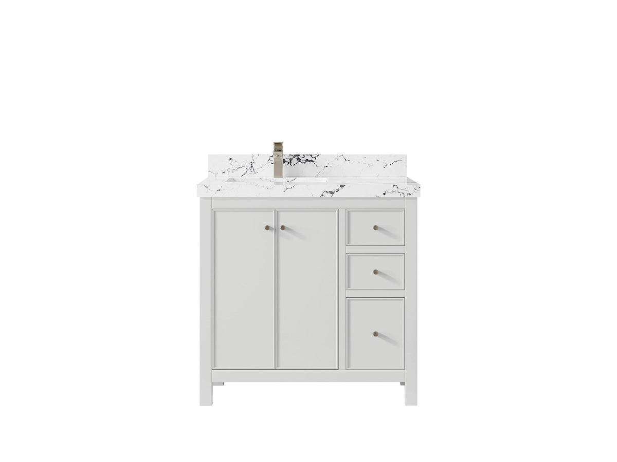 Chicago 36 in. W x 22 in. D Left Offset Sink Bathroom Vanity - Willow Bath and Vanity