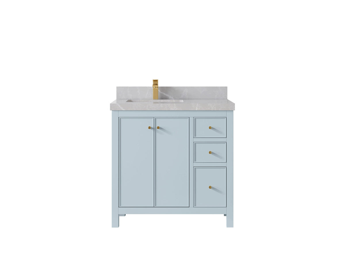 Chicago 36 in. W x 22 in. D Left Offset Sink Bathroom Vanity - Willow Bath and Vanity
