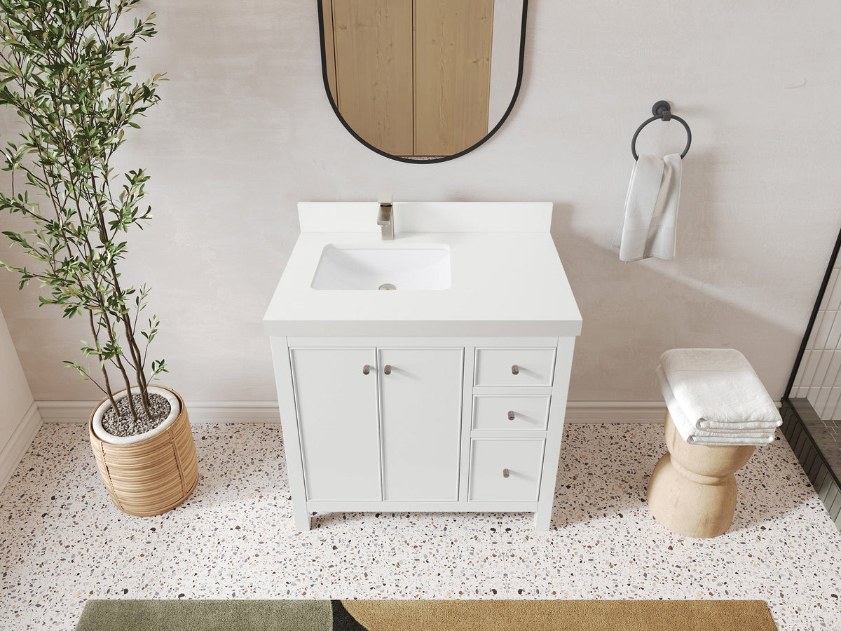 Chicago 36 in. W x 22 in. D Left Offset Sink Bathroom Vanity