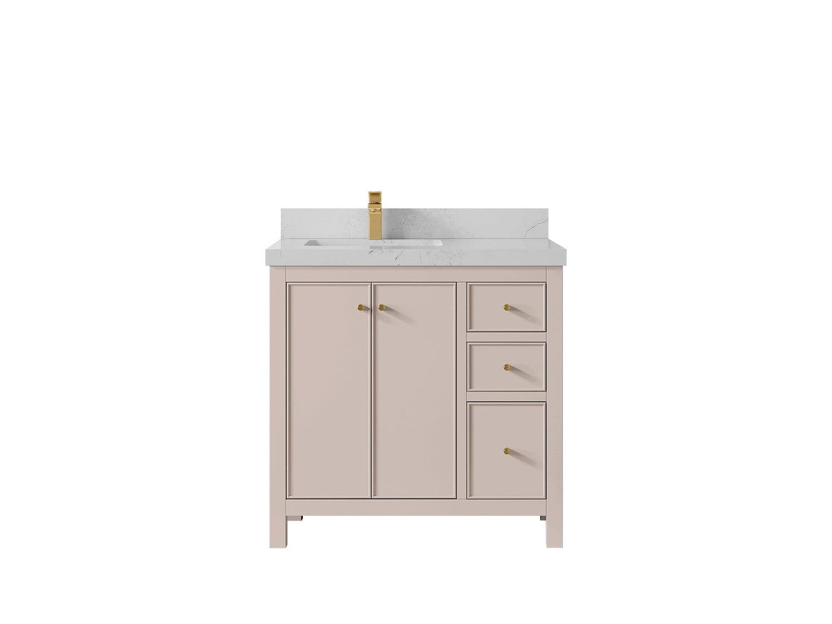 Chicago 36 in. W x 22 in. D Left Offset Sink Bathroom Vanity - Willow Bath and Vanity