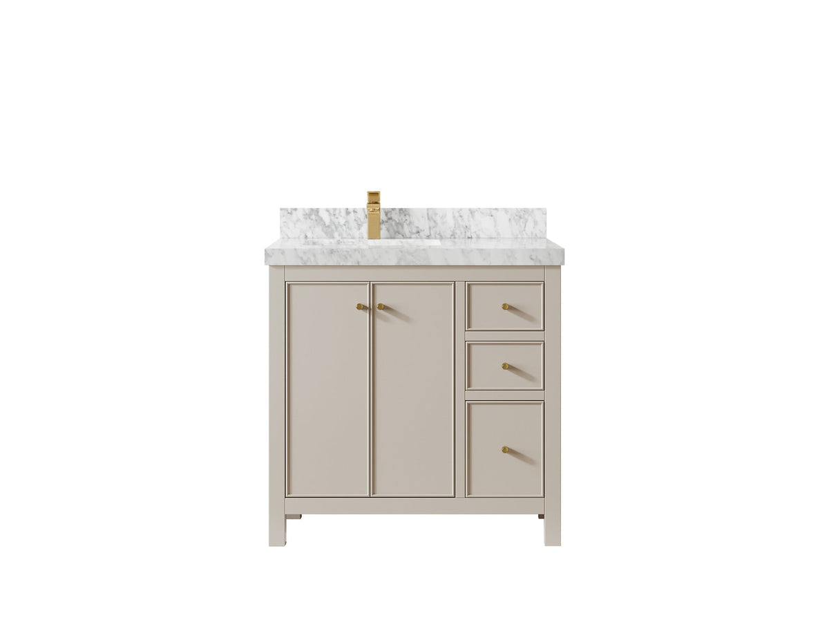 Chicago 36 in. W x 22 in. D Left Offset Sink Bathroom Vanity - Willow Bath and Vanity