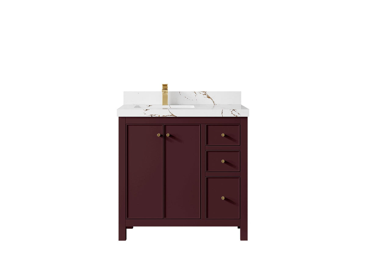 Chicago 36 in. W x 22 in. D Left Offset Sink Bathroom Vanity - Willow Bath and Vanity