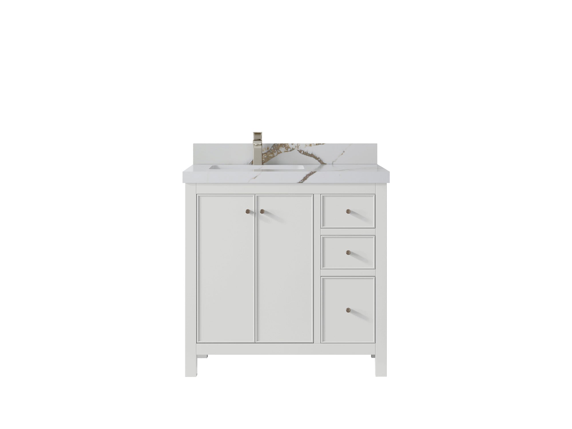 Chicago 36 in. W x 22 in. D Left Offset Sink Bathroom Vanity - Willow Bath and Vanity