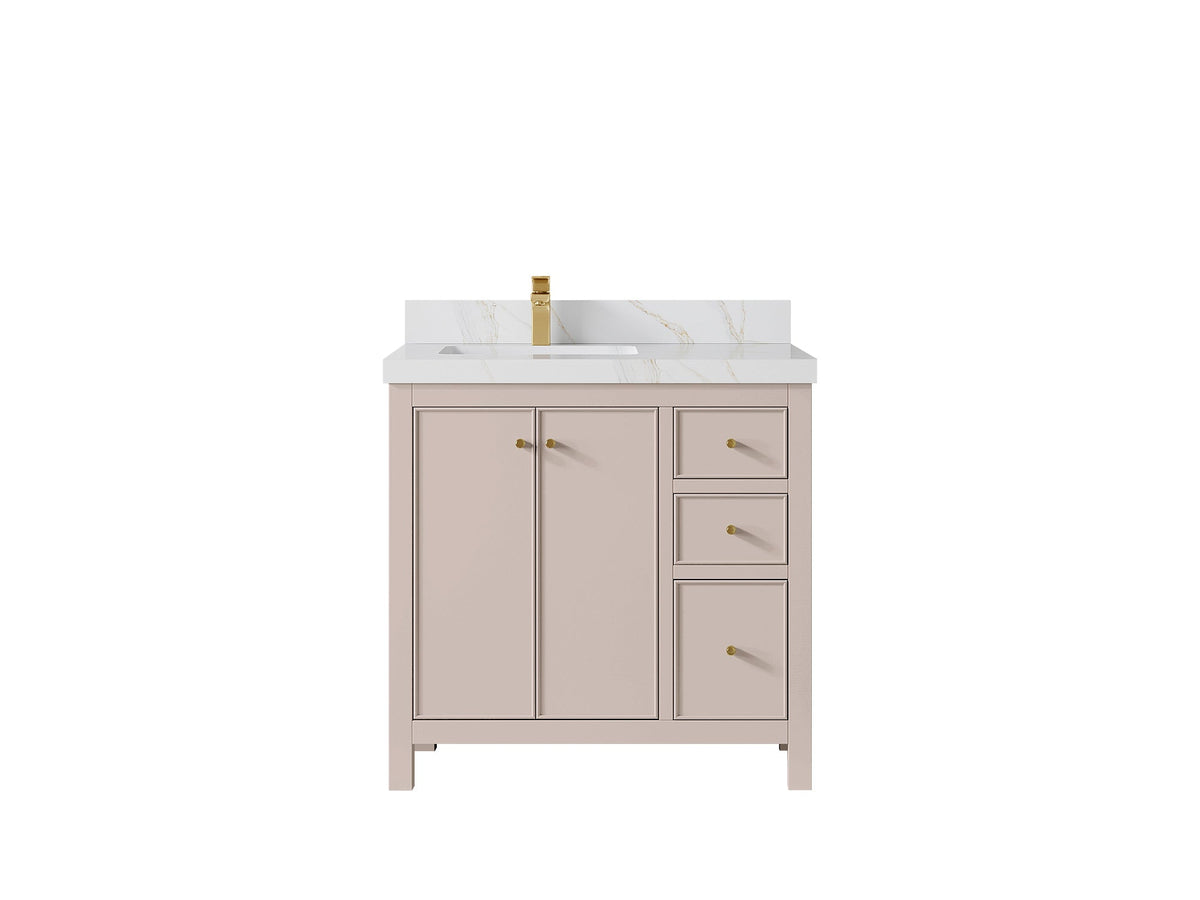 Chicago 36 in. W x 22 in. D Left Offset Sink Bathroom Vanity - Willow Bath and Vanity