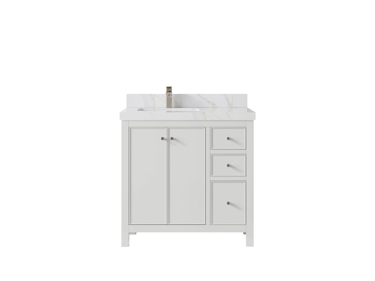 Chicago 36 in. W x 22 in. D Left Offset Sink Bathroom Vanity - Willow Bath and Vanity