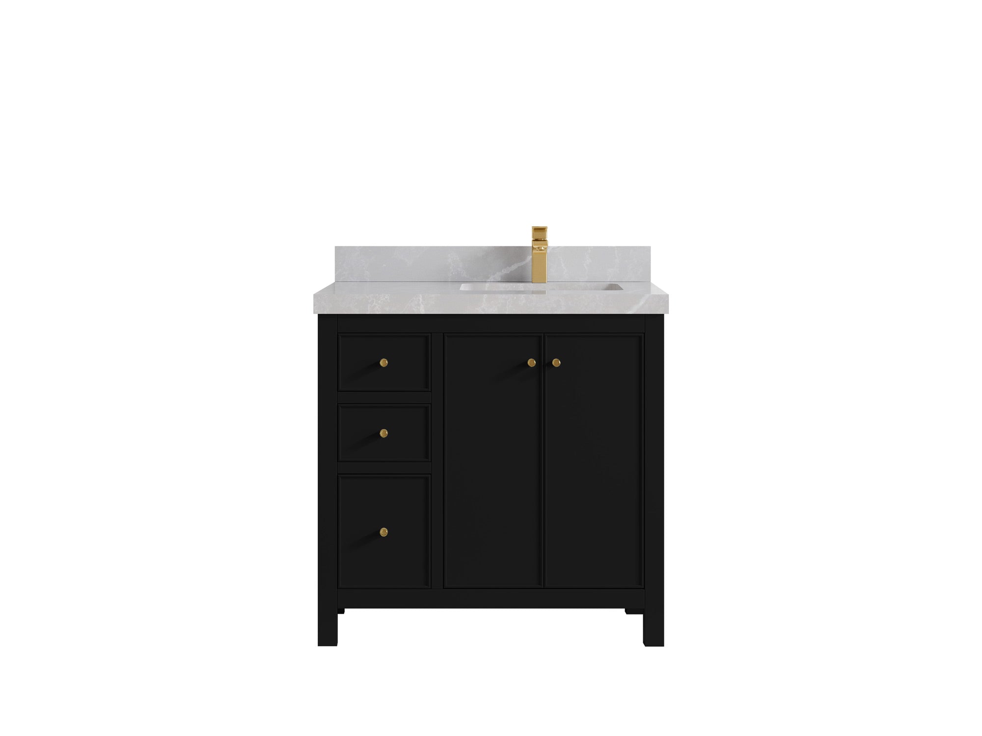 Chicago 36 in. W x 22 in. D Right Offset Sink Bathroom Vanity - Willow Bath and Vanity