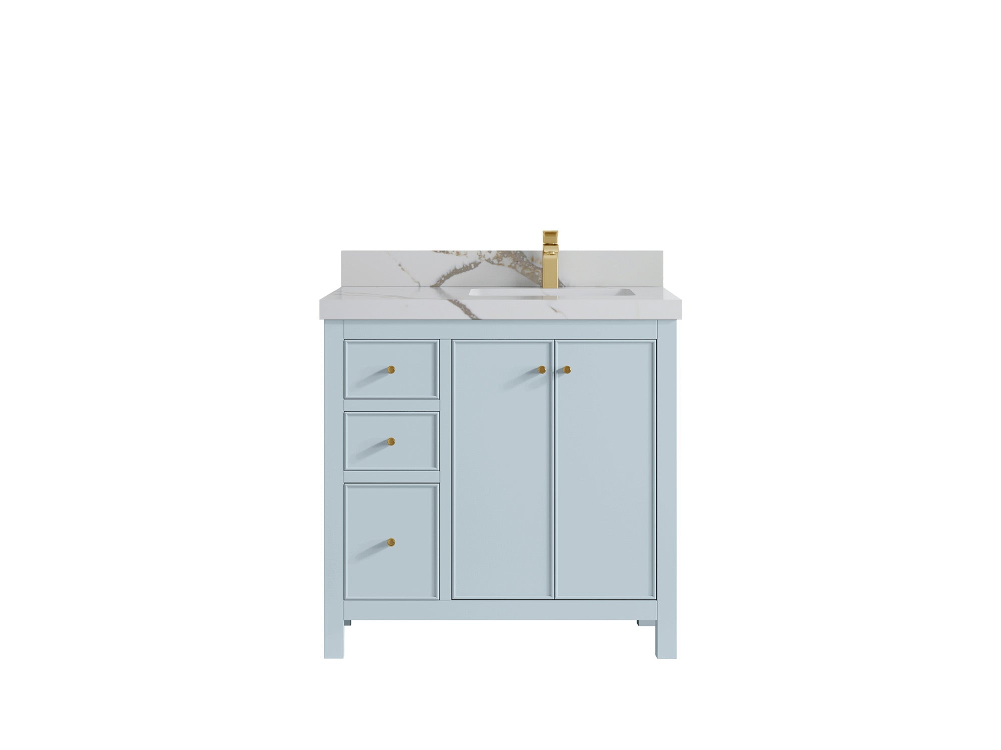 Chicago 36 in. W x 22 in. D Right Offset Sink Bathroom Vanity - Willow Bath and Vanity