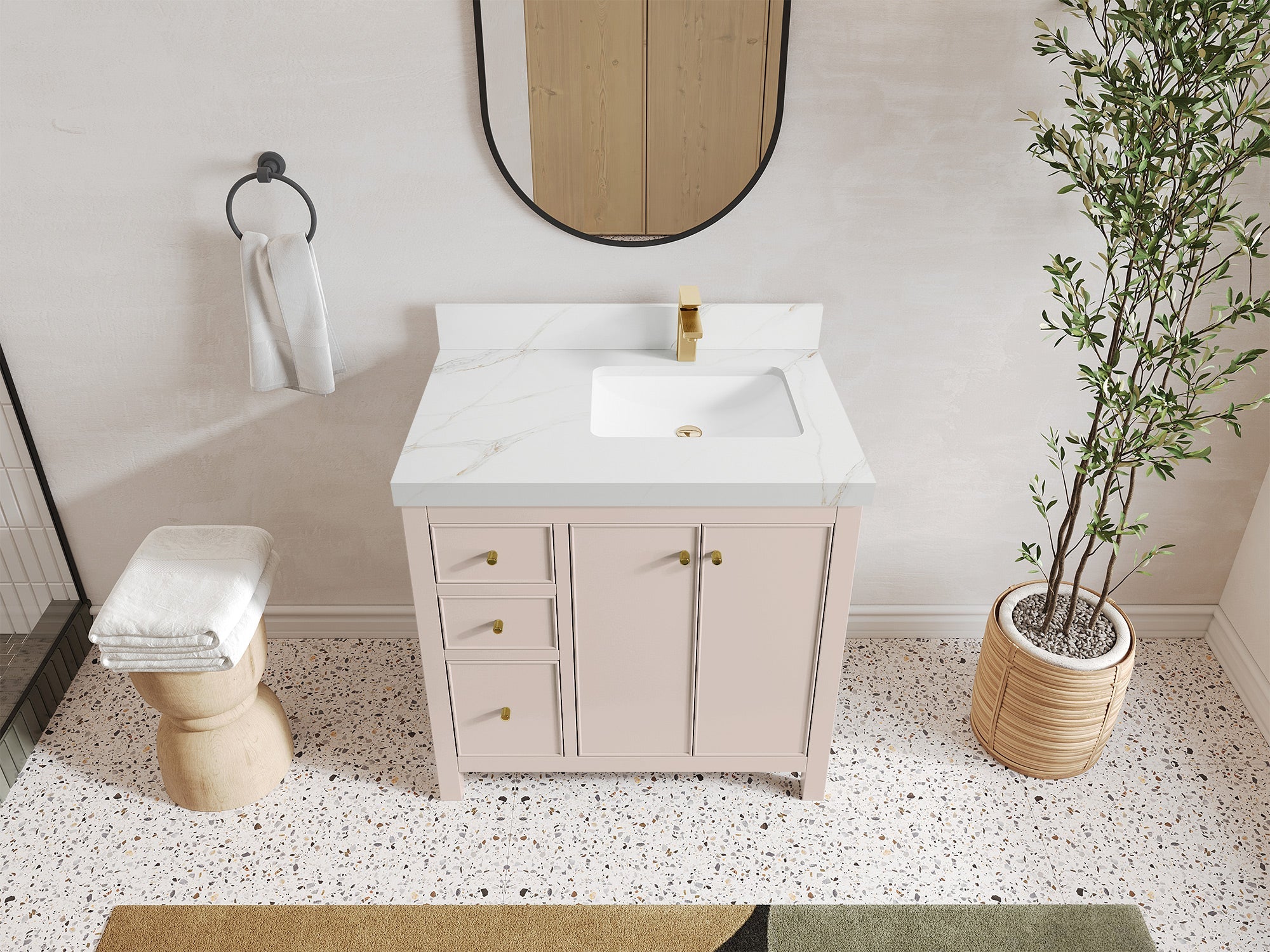 Chicago 36 in. W x 22 in. D Right Offset Sink Bathroom Vanity - Willow Bath and Vanity