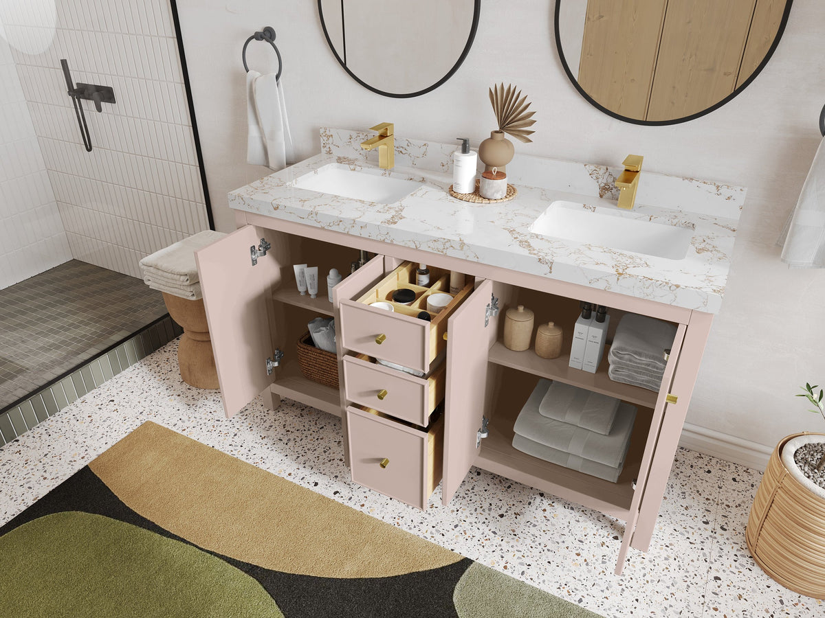 Chicago 60 in. W x 22 in. D Double Sink Bathroom Vanity - Willow Bath and Vanity