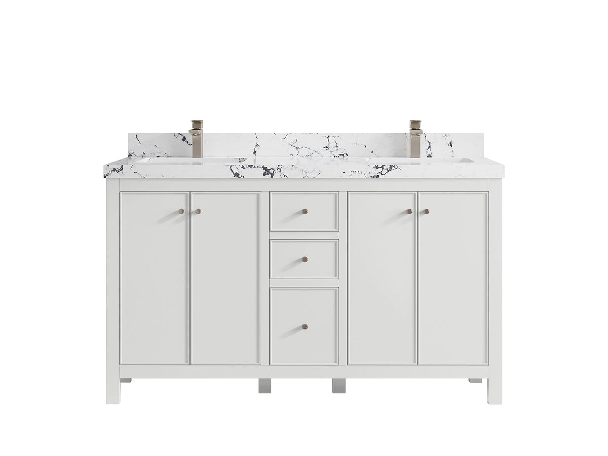 Chicago 60 in. W x 22 in. D Double Sink Bathroom Vanity - Willow Bath and Vanity
