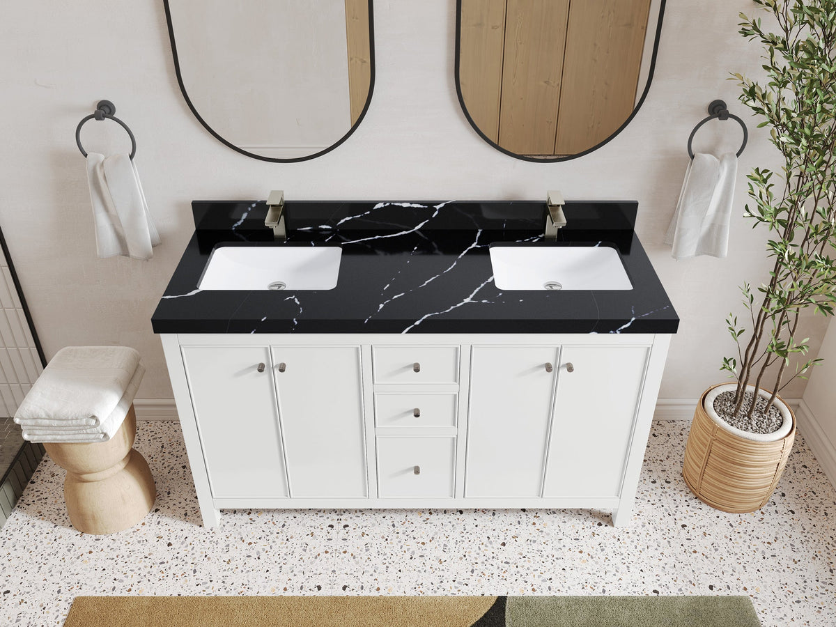 Chicago 60 in. W x 22 in. D Double Sink Bathroom Vanity - Willow Bath and Vanity