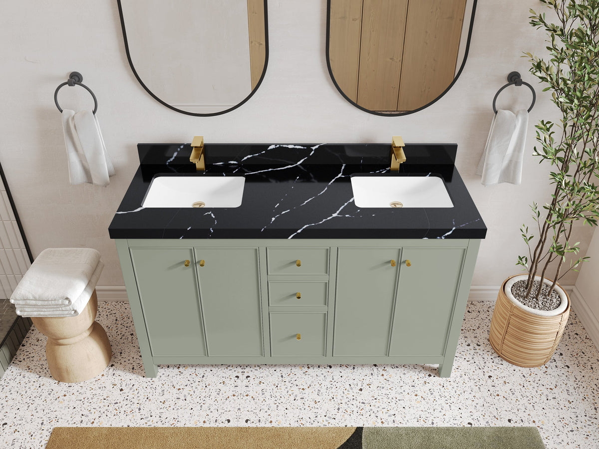 Chicago 60 in. W x 22 in. D Double Sink Bathroom Vanity - Willow Bath and Vanity