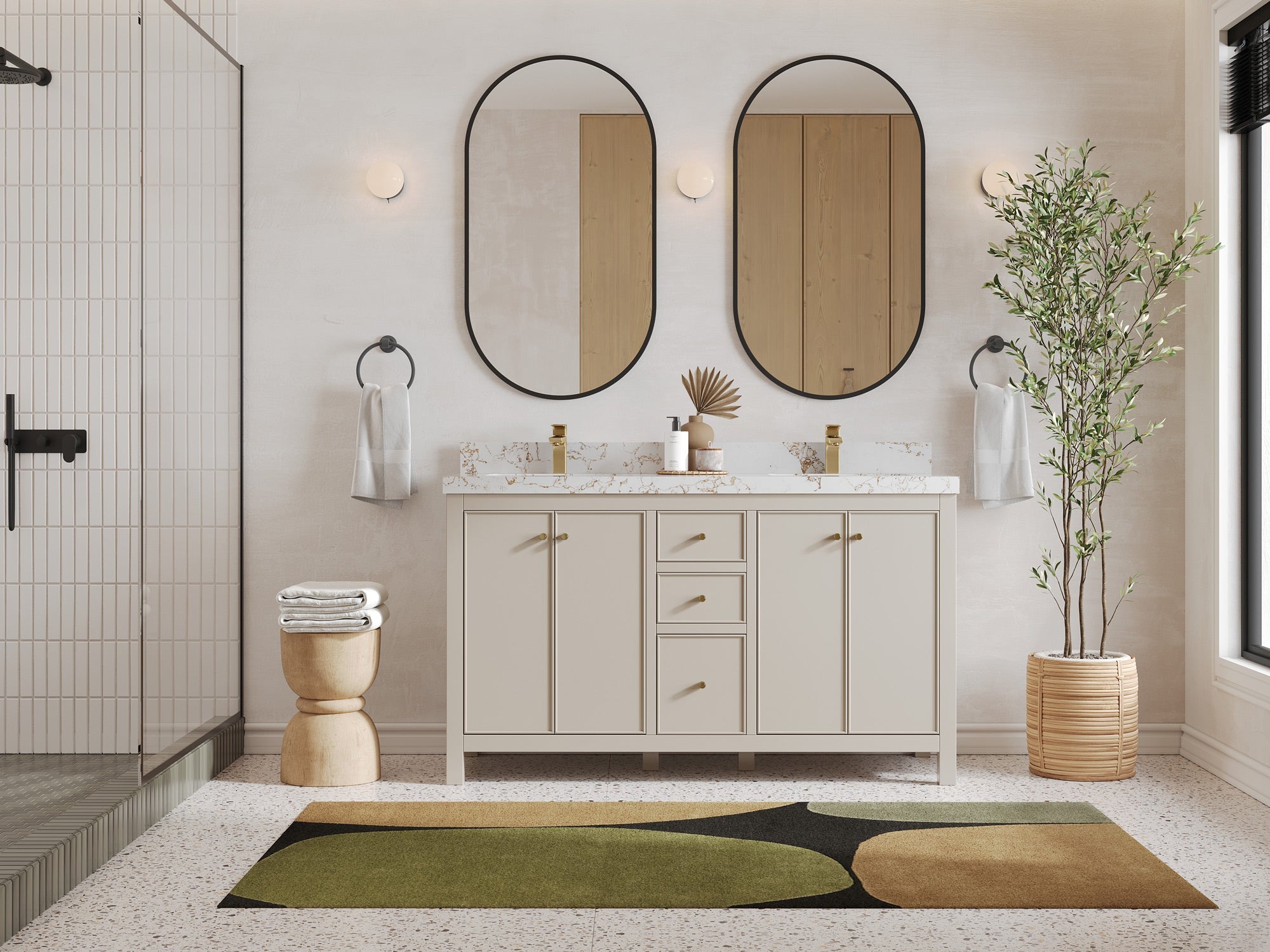 Chicago 60 in. W x 22 in. D Double Sink Bathroom Vanity - Willow Bath and Vanity