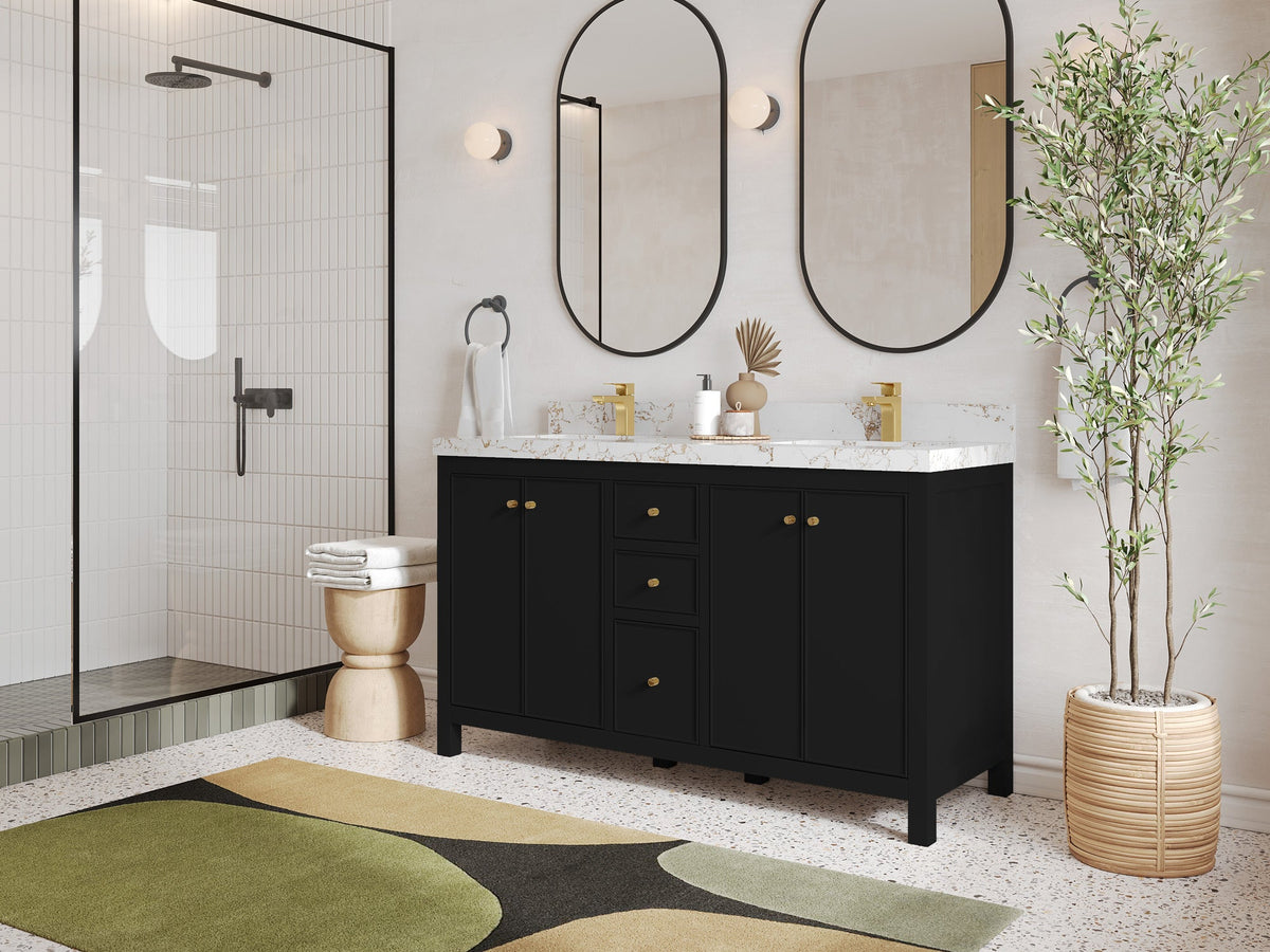 Chicago 60 in. W x 22 in. D Double Sink Bathroom Vanity - Willow Bath and Vanity