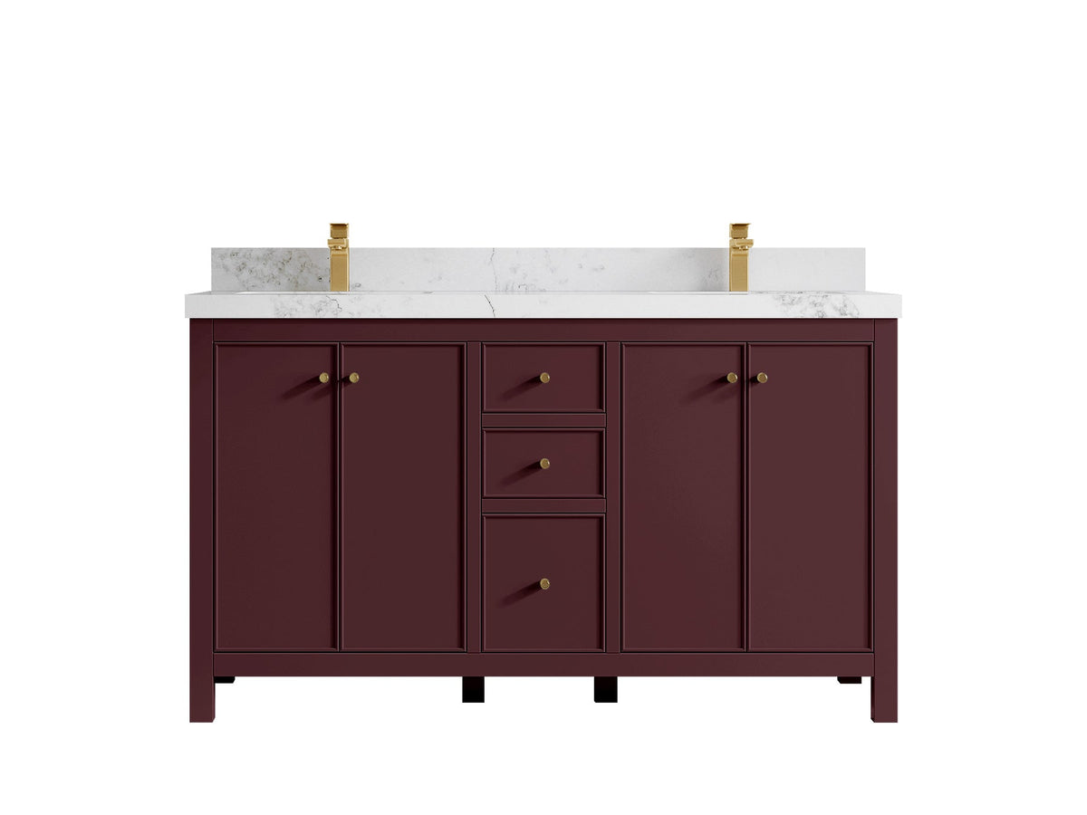 Chicago 60 in. W x 22 in. D Double Sink Bathroom Vanity - Willow Bath and Vanity