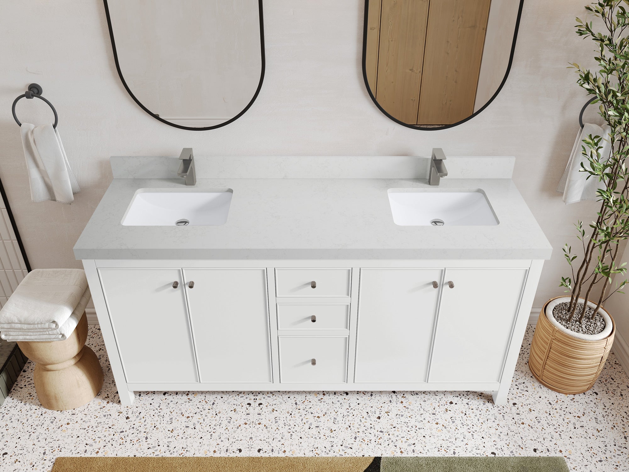 Chicago 72 in. W x 22 in. D Double Sink Bathroom Vanity - Willow Bath and Vanity